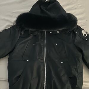 Moose Knuckles Black and Red Down Filled Patch